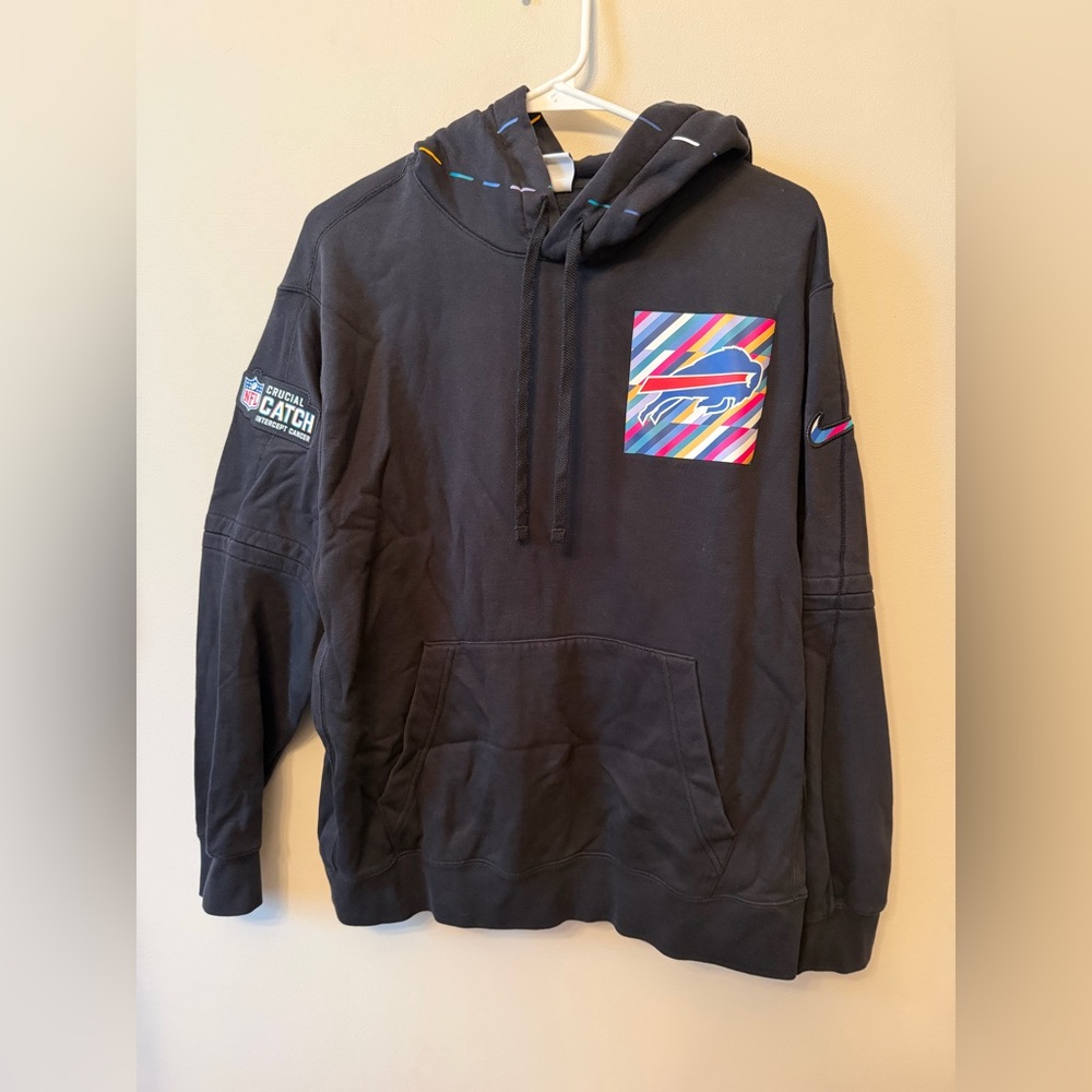 Buffalo Bills Nike NFL Crucial Catch Club Black Hoodie 2023 Men’s Size Large
